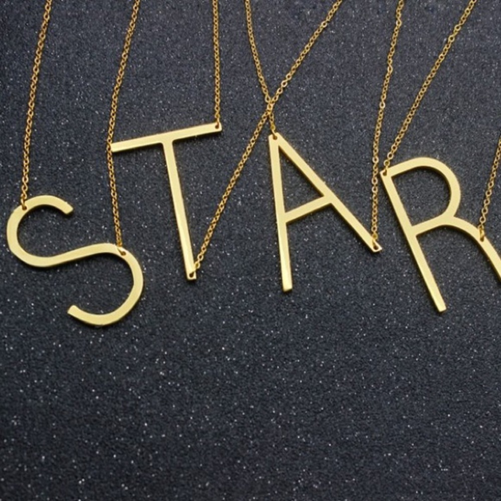 Gold Initial Necklace - Picture 4 of 5
